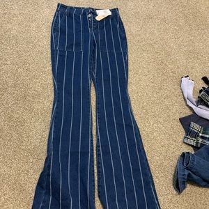 Gianni Bini Pinstripe Flare Jean